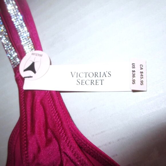 M/M Victoria Secret Shine Strap Logo Triangle Top & Brazilian Bikini Bottom Set - Picture 9 of 10